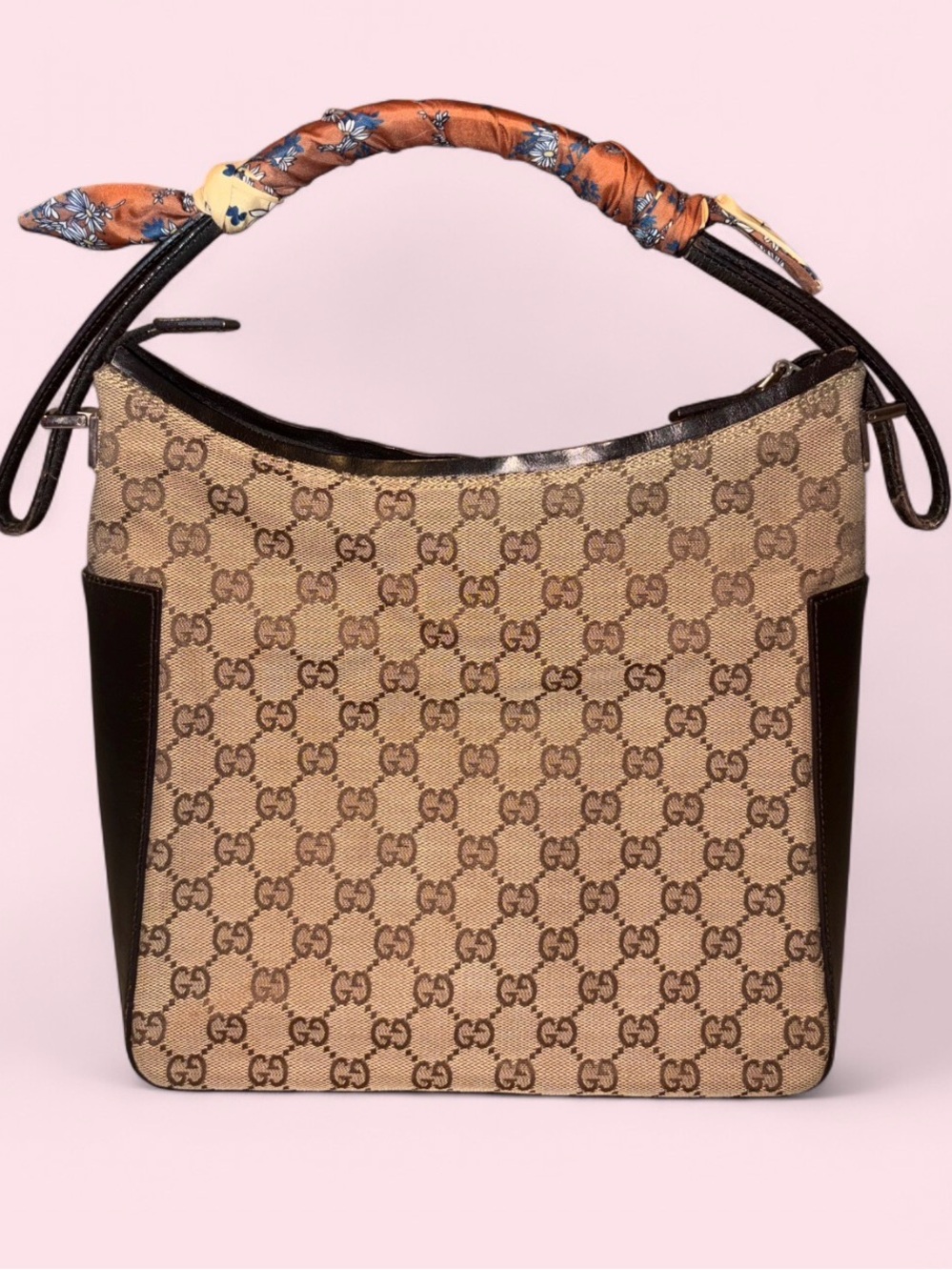 Gucci Beige GG Supreme Canvas Top-Handle Shoulder Bag